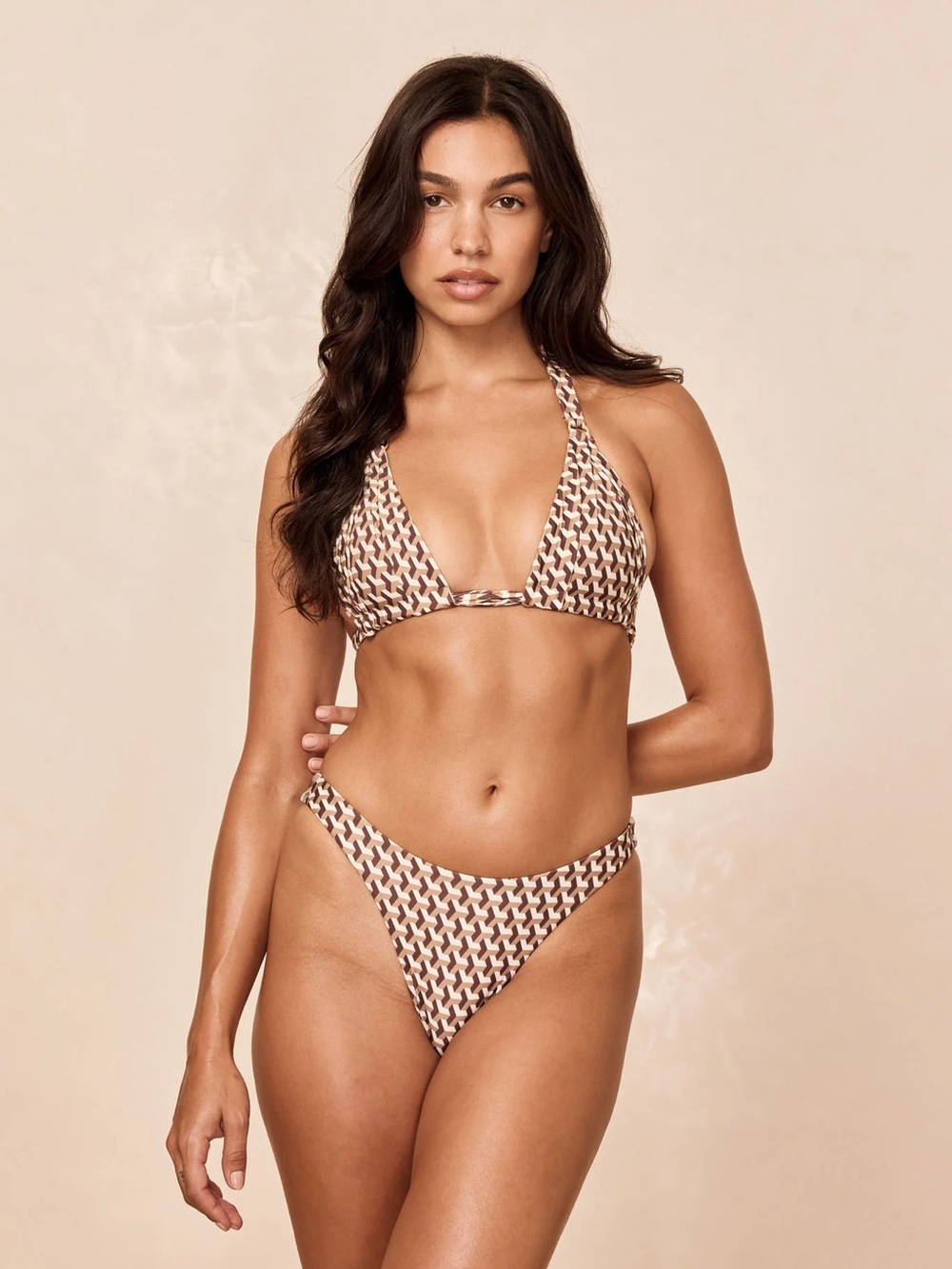 Monday swimwear Byron thong husk Geo size medium